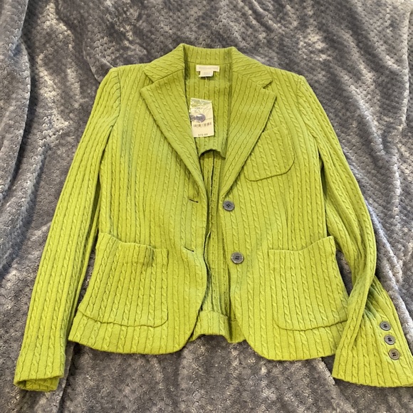 Sold Mercari Adorable New avacado green cable knit jacket blazer szS - Picture 2 of 10
